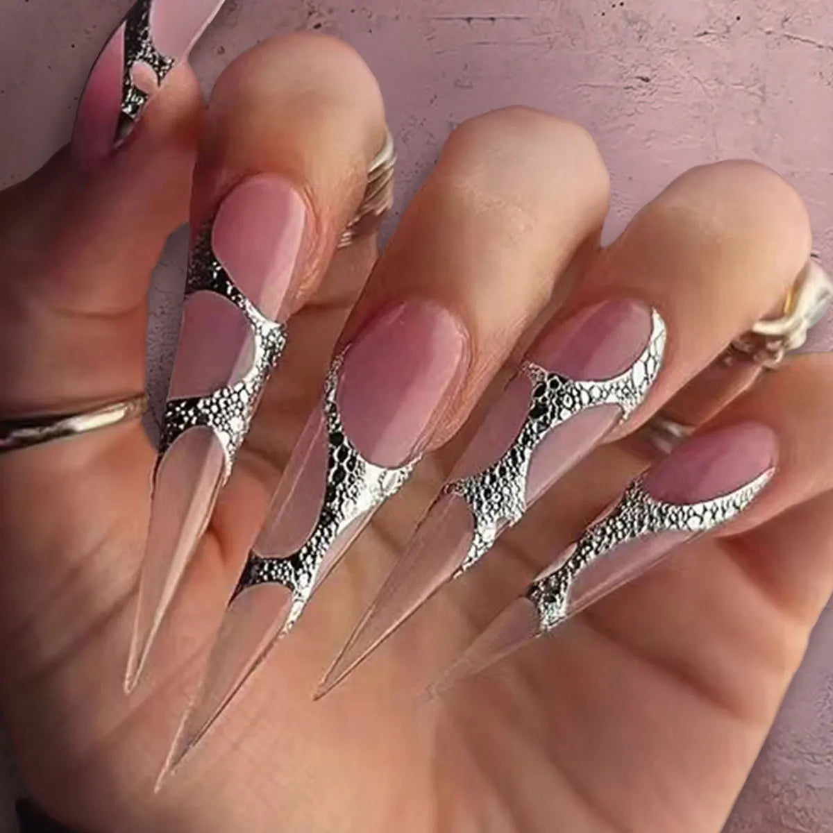 Chic Black Butterfly Nail Set-31