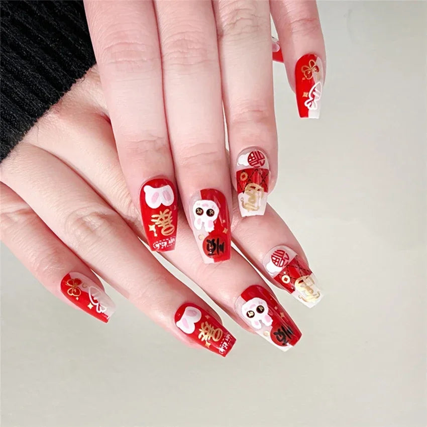 Vibrant Ballerina Nail Tips Set-45