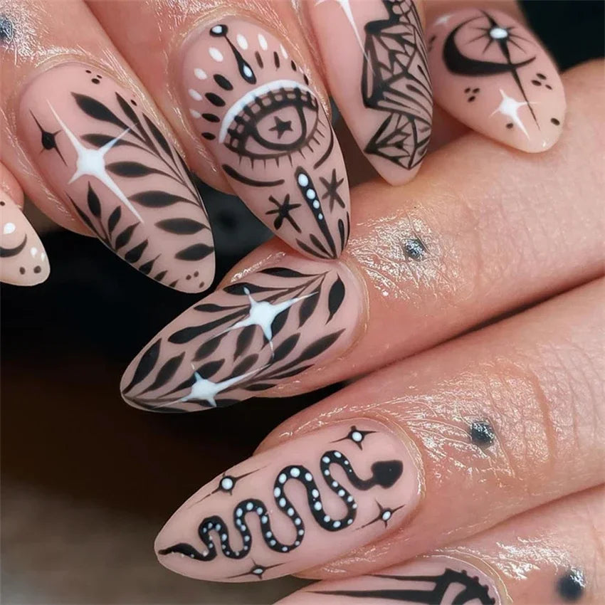 Vibrant Ballerina Nail Tips Set-39