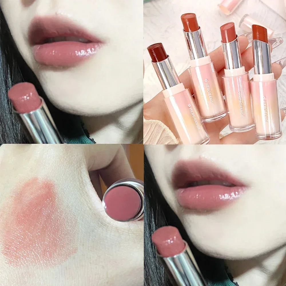 Water Mirror Solid Lip Gloss Lipstick Nude Lip Tint Moisturizing-19