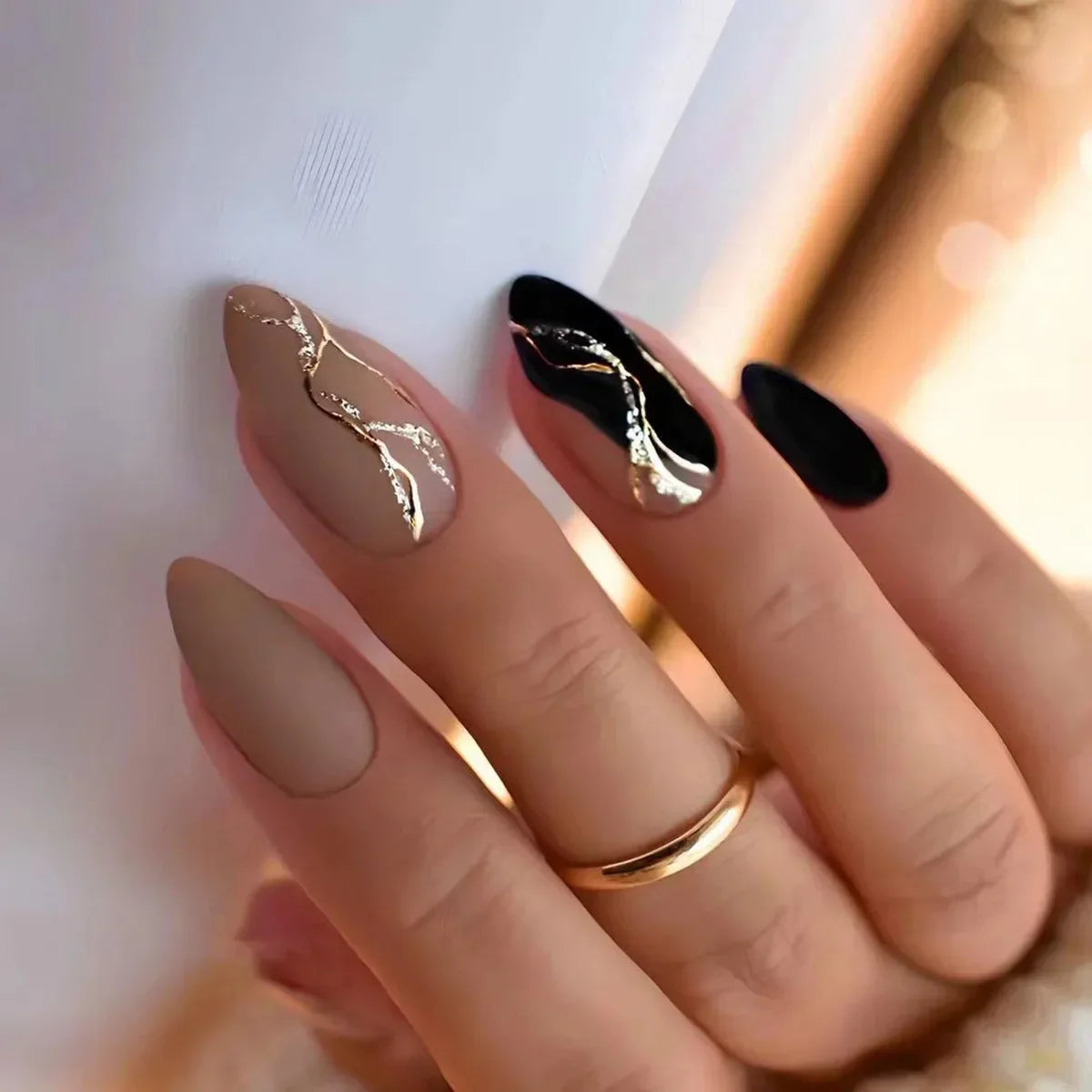 Chic Almond Press-On Nails-55