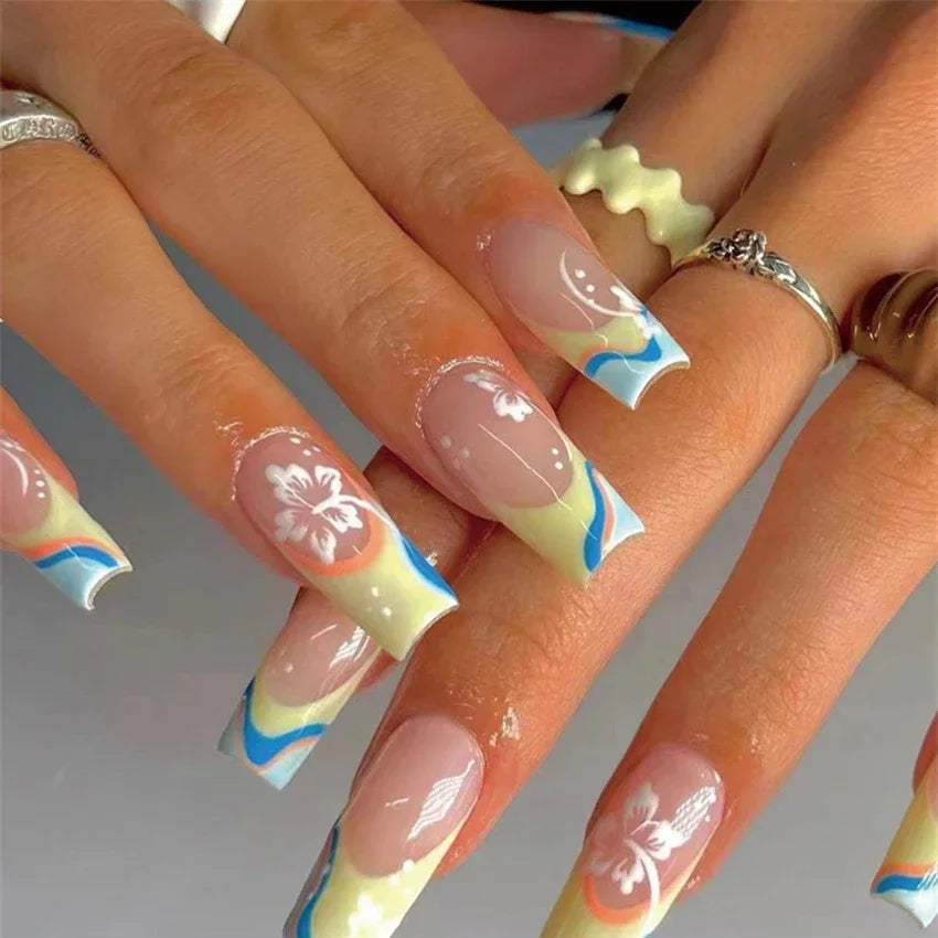 Vibrant Ballerina Nail Tips Set-56