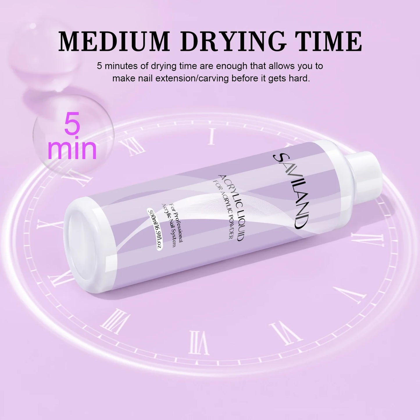 Saviland Professional Acrylic Nail Liquid 180/500ml for Art-1