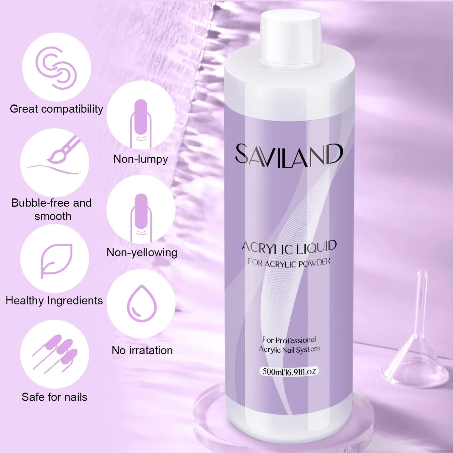 Saviland Professional Acrylic Nail Liquid 180/500ml for Art-4