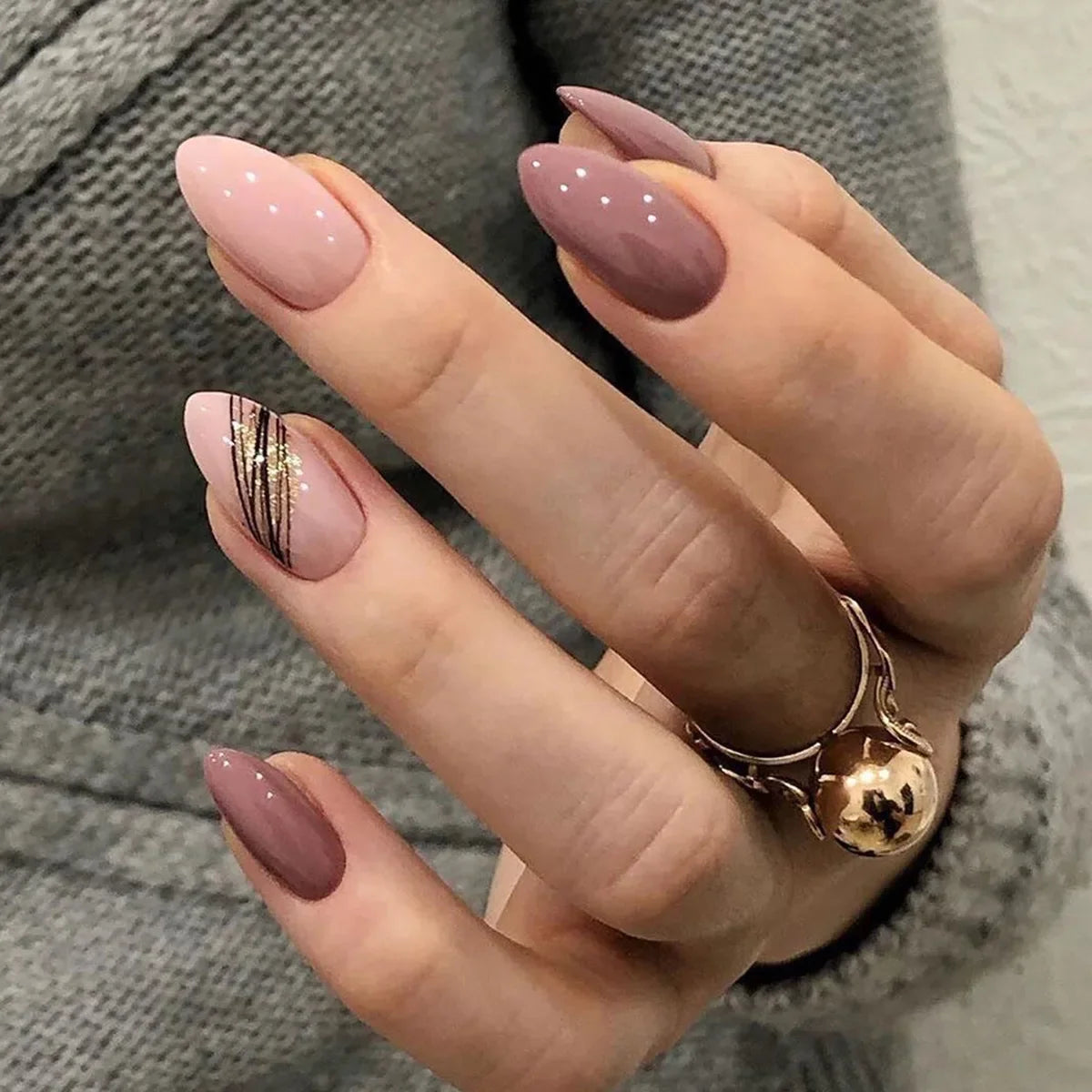 Blue Flame Love Press-On Nails-55