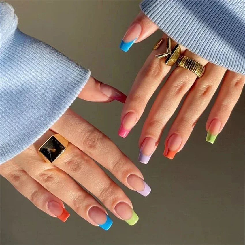Vibrant Ballerina Nail Tips Set-47