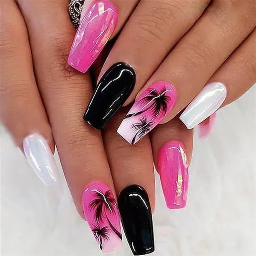 Vibrant Ballerina Nail Tips Set-57
