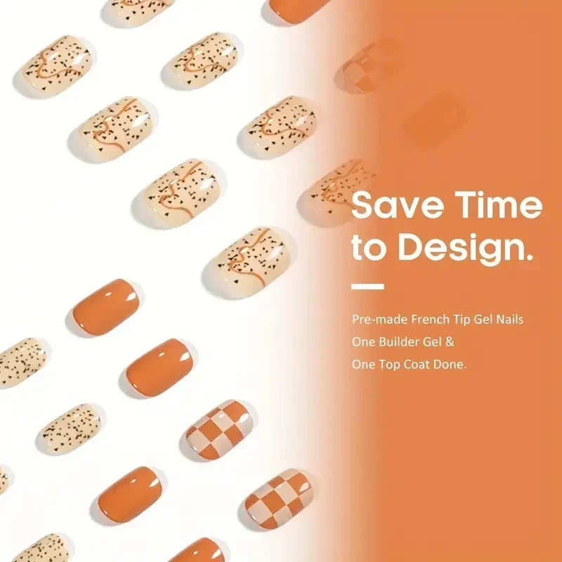 Shimmering Orange Press-On Nails-3