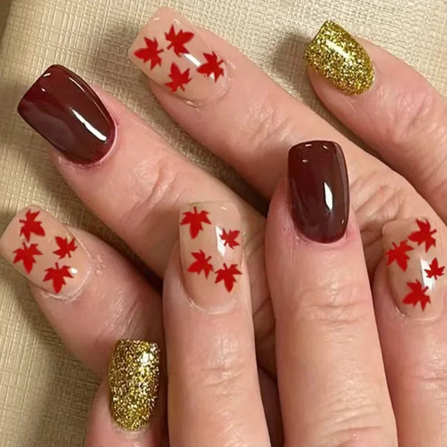 Shimmering Orange Press-On Nails-6