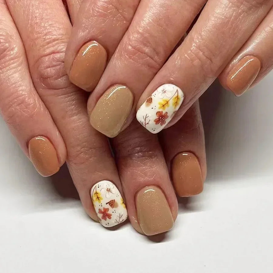 Shimmering Orange Press-On Nails-7