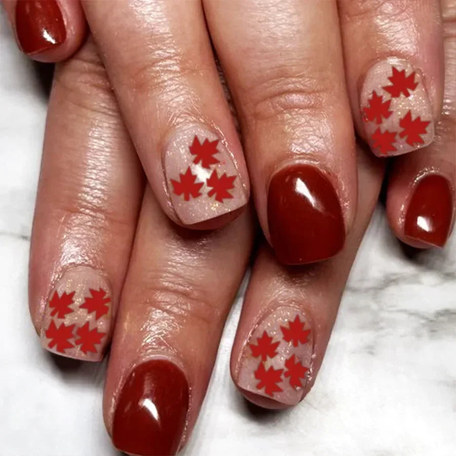 Shimmering Orange Press-On Nails-8