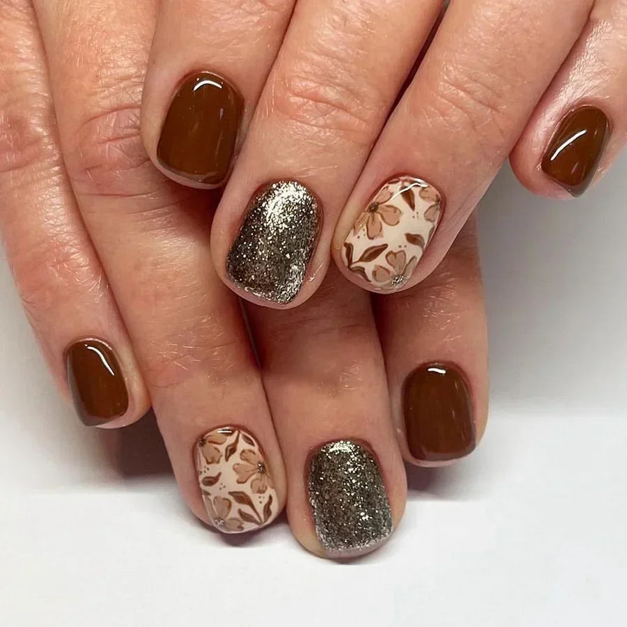 Shimmering Orange Press-On Nails-9