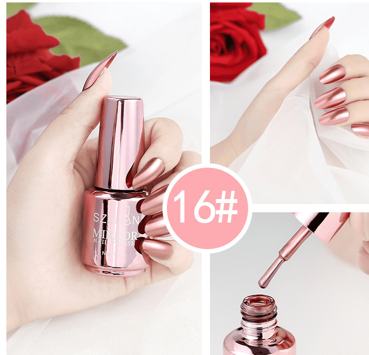 Shiny Mirror Finish Silver Nail Polish-9