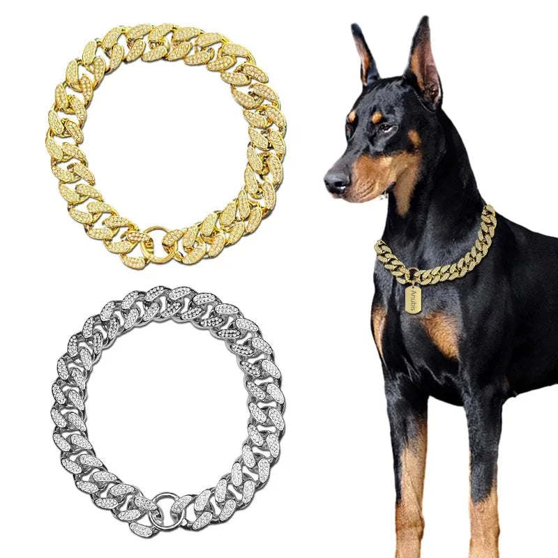 Sparkle Bulldog Necklace Dog Collar Accessories-1