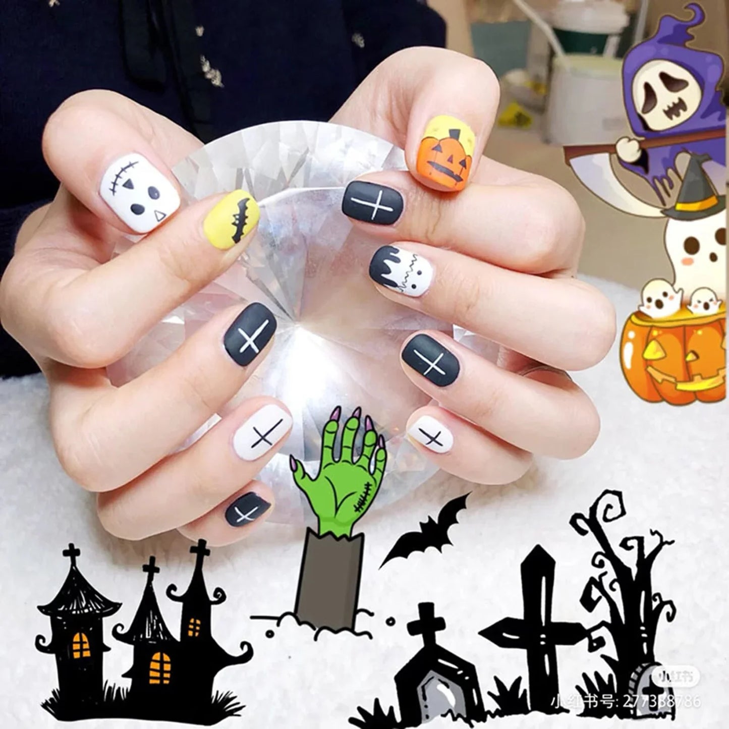 Spooky Clown & Witch Nail Kit-13