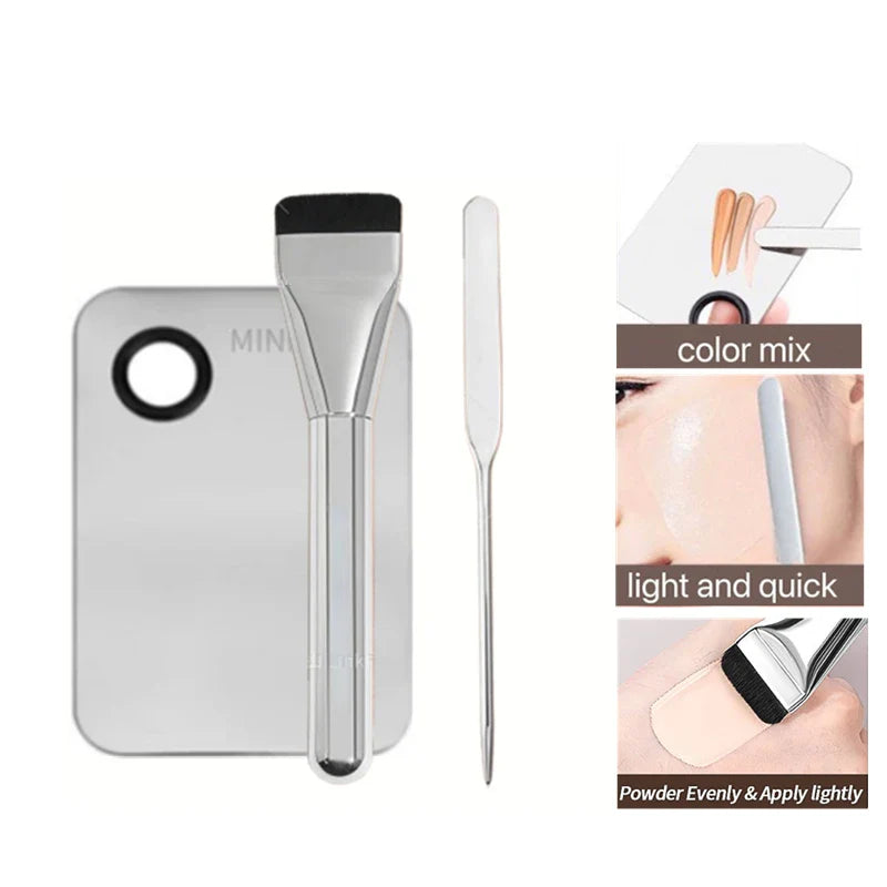 Stainless Steel Makeup Mixing Palette Set-0