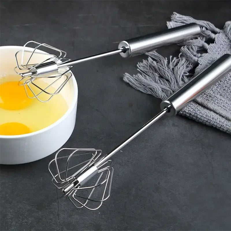 Stainless Steel Rotary Whisk with Wood Handle-4