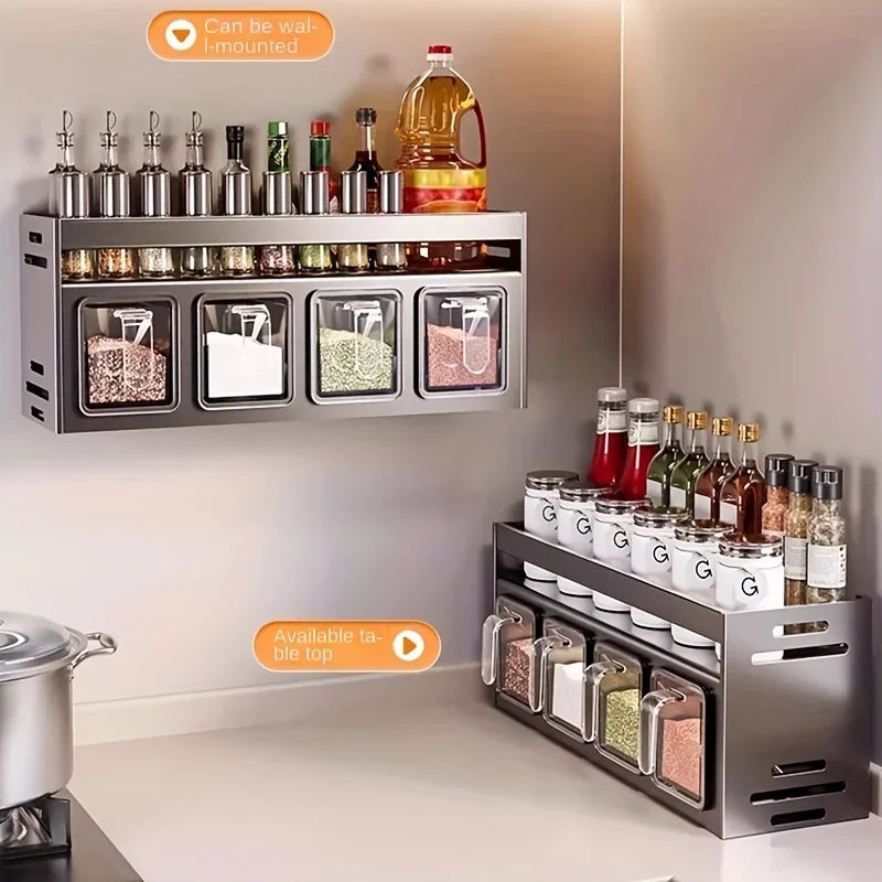 Stainless Steel Wall-Mounted Spice Rack-1