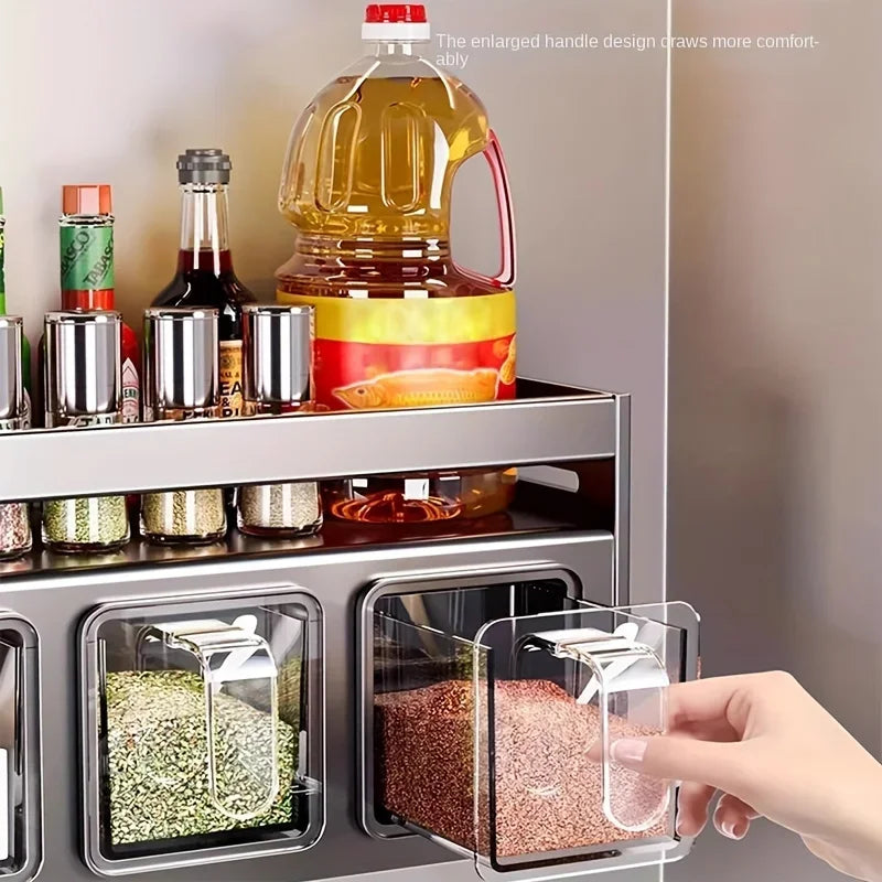 Stainless Steel Wall-Mounted Spice Rack-2