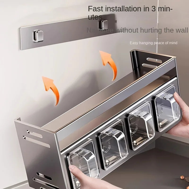 Stainless Steel Wall-Mounted Spice Rack-3