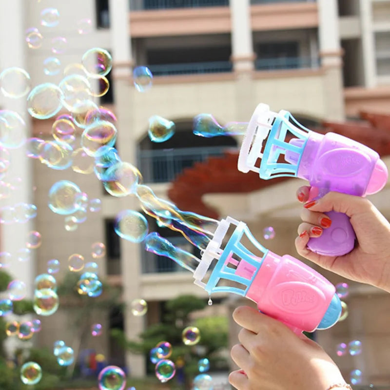 Summer Children's Electric Fan Bubble Gun Machine Water Toys-1