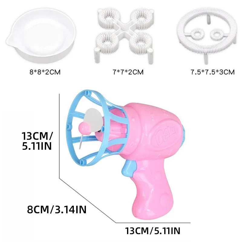 Summer Children's Electric Fan Bubble Gun Machine Water Toys-4