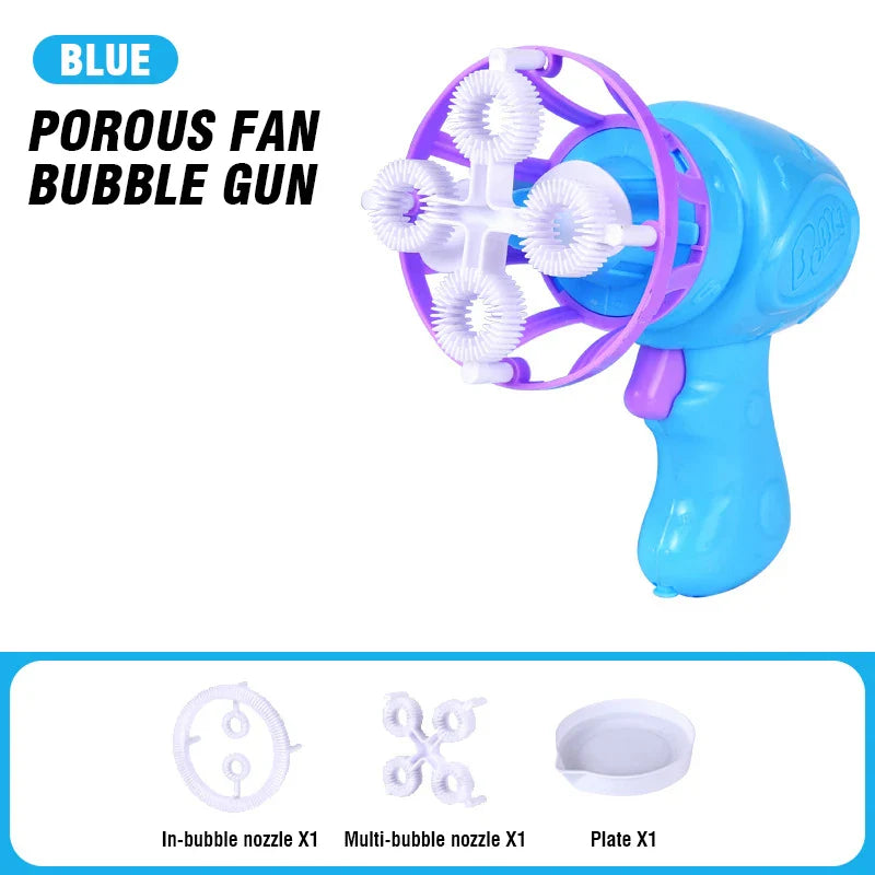 Summer Children's Electric Fan Bubble Gun Machine Water Toys-6