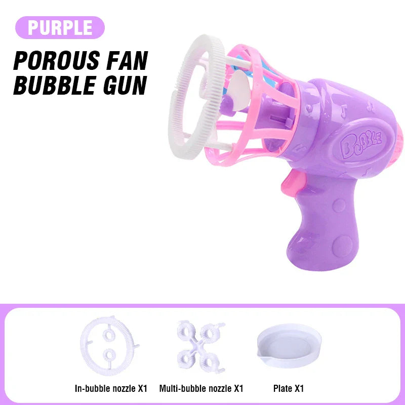 Summer Children's Electric Fan Bubble Gun Machine Water Toys-7