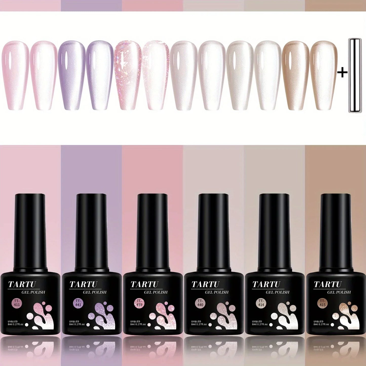 TARTU 6pcs Cat Eye Gel Nail Polish Set-2