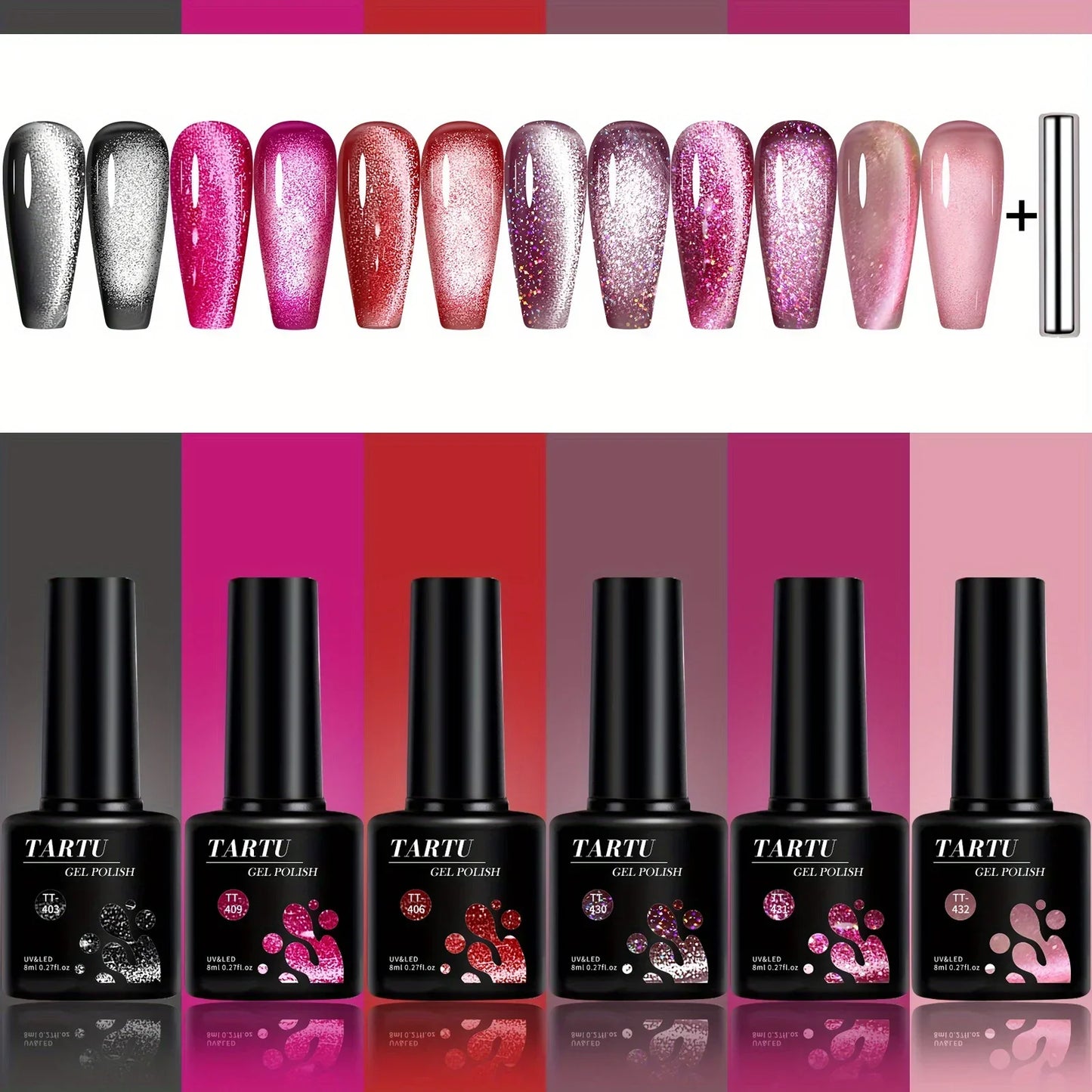 TARTU 6pcs Cat Eye Gel Nail Polish Set-4