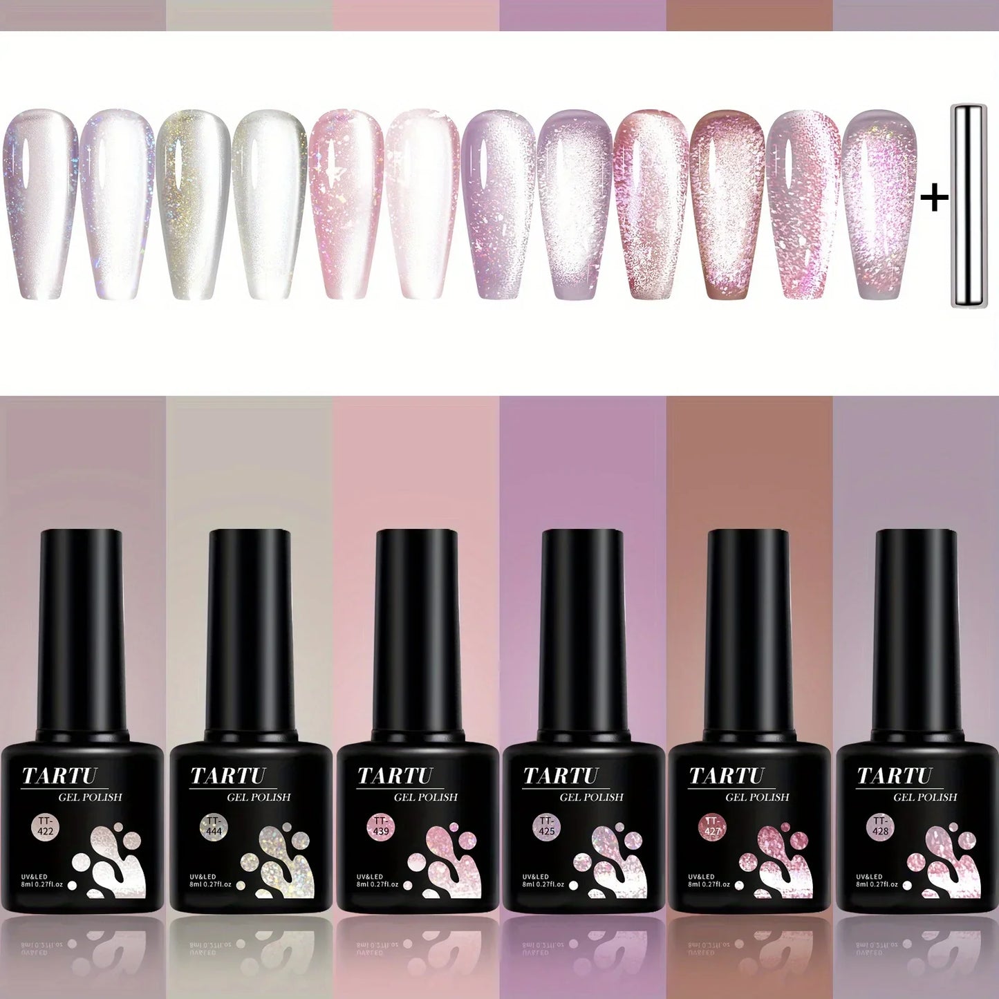 TARTU Cat Eye Gel Nail Polish Set 6 Colors 8ml-2
