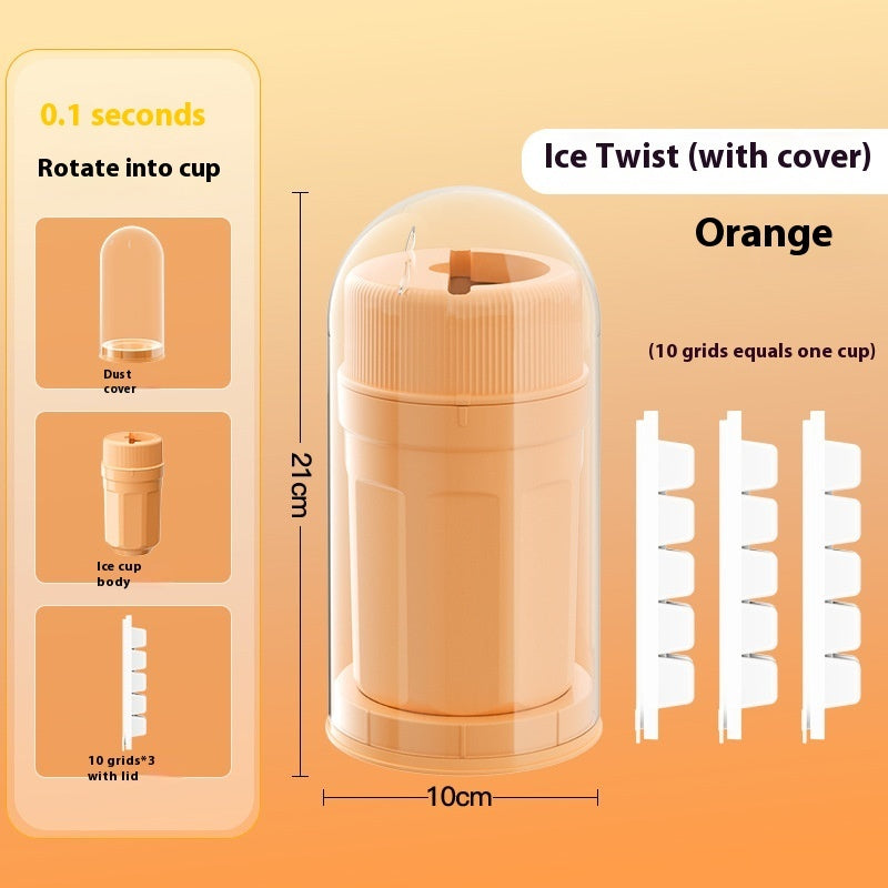 Twisting Ice Cup Rotating Release Ice Cube Trays with Cover-7