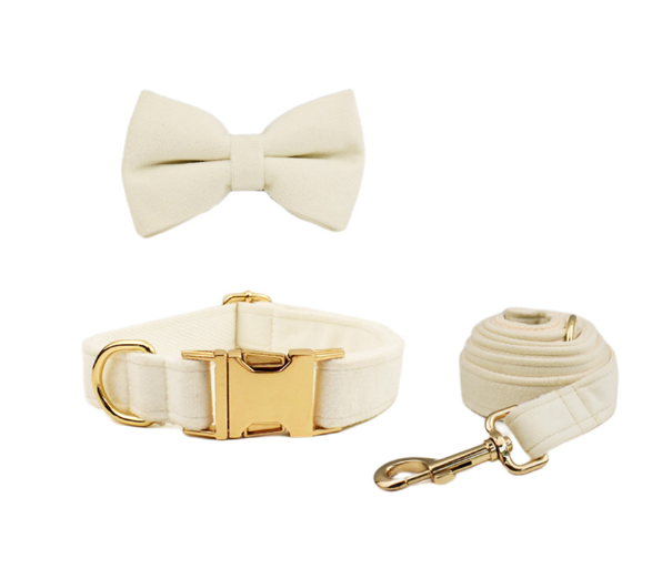 Velvet Dog Collar and Leash Set-15