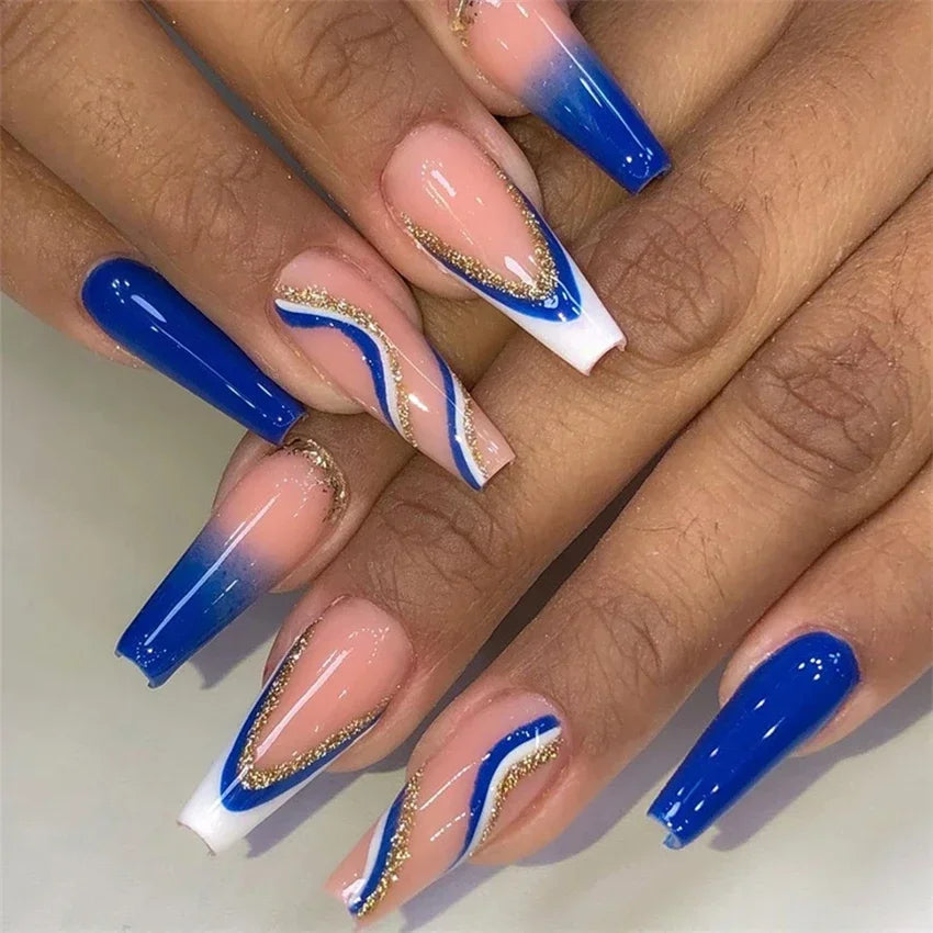 Vibrant Ballerina Nail Tips Set-4