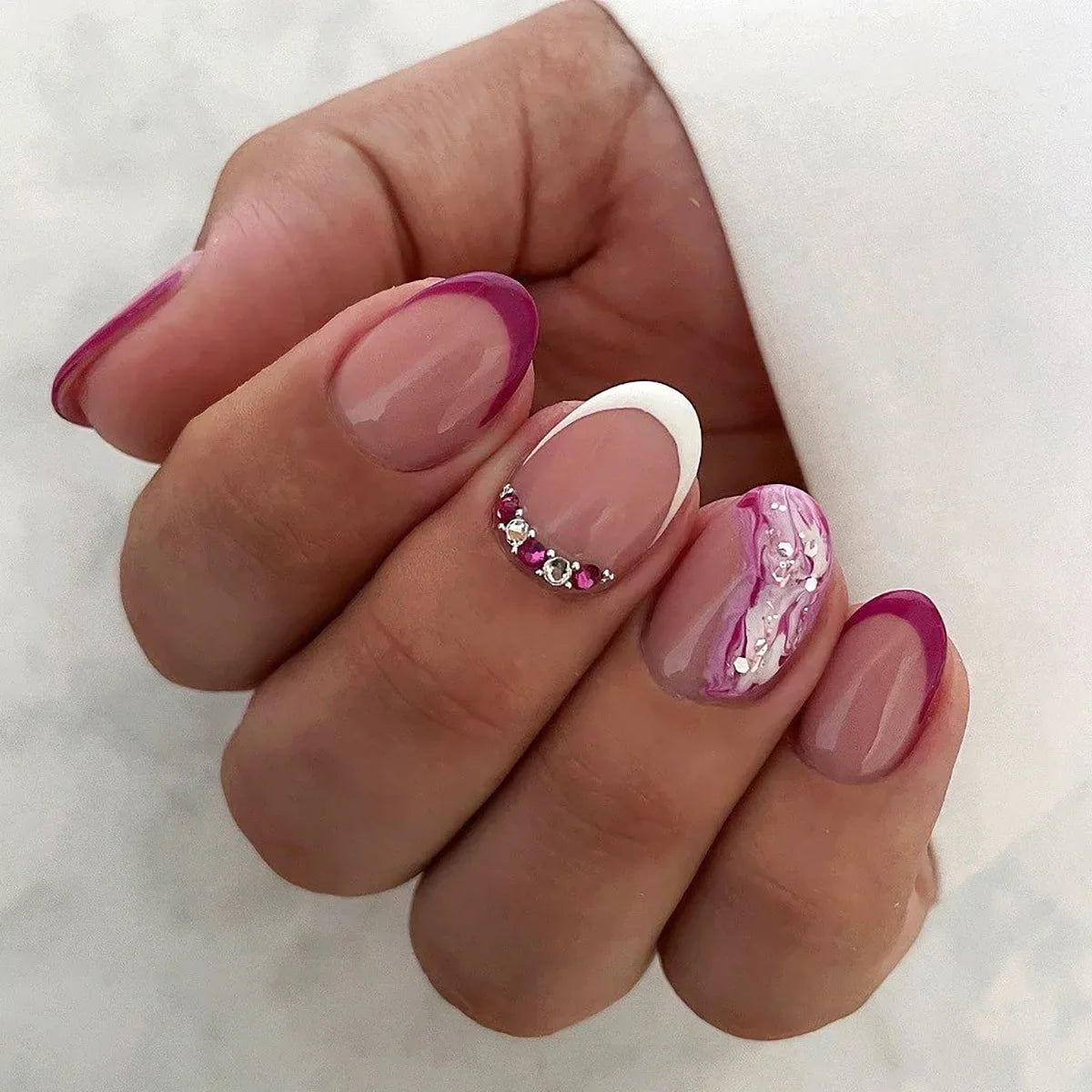 Vibrant Ballerina Nail Tips Set-9