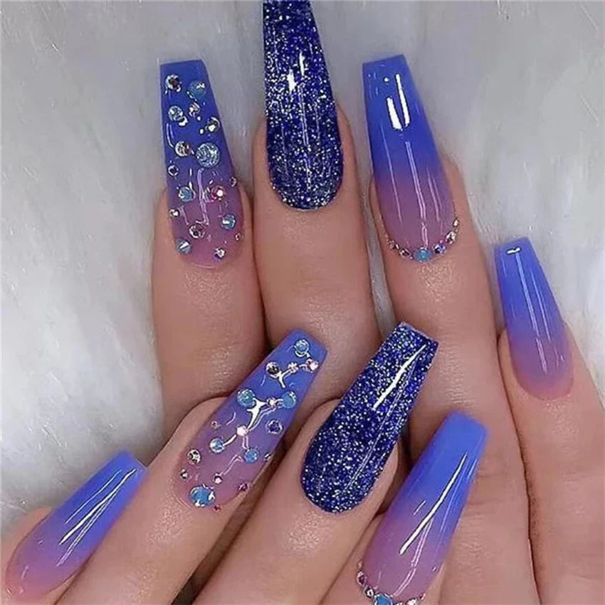 Vibrant Ballerina Nail Tips Set-17