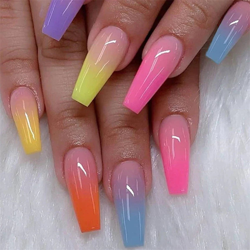 Vibrant Ballerina Nail Tips Set-18