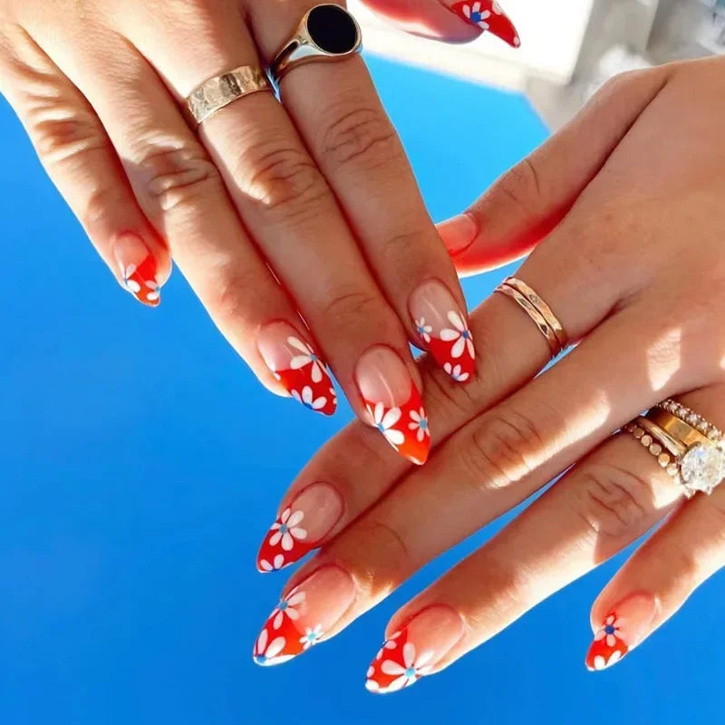 Vibrant Ballerina Nail Tips Set-24