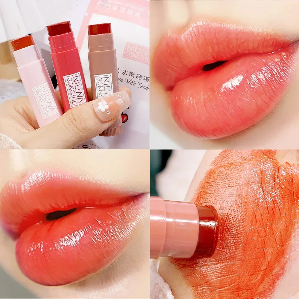 Water Mirror Solid Lip Gloss Lipstick Nude Lip Tint Moisturizing-12