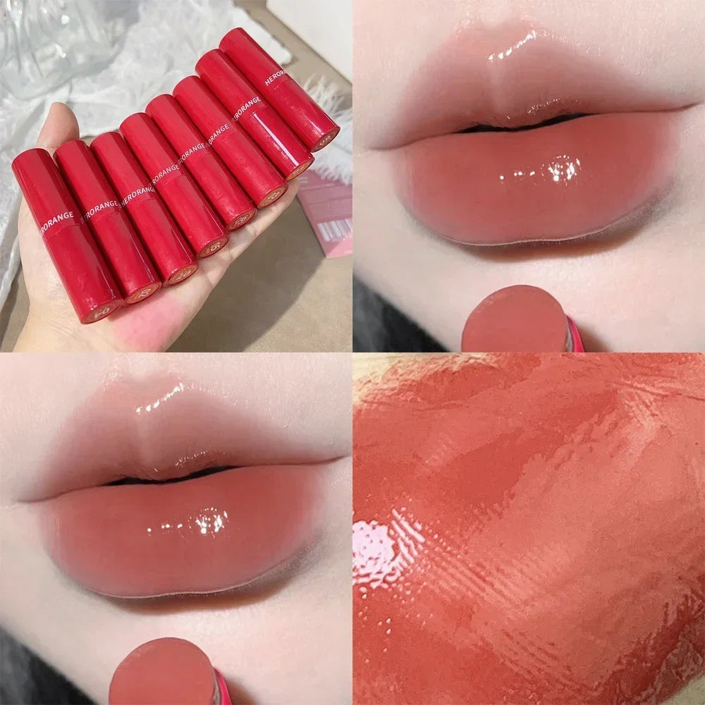 Water Mirror Solid Lip Gloss Lipstick Nude Lip Tint Moisturizing-7
