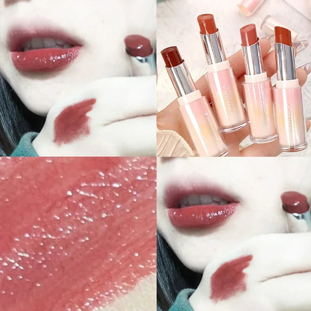 Water Mirror Solid Lip Gloss Lipstick Nude Lip Tint Moisturizing-27