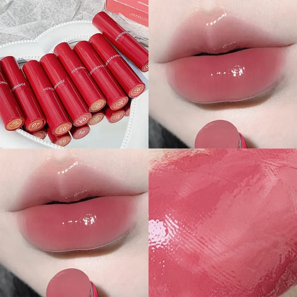 Water Mirror Solid Lip Gloss Lipstick Nude Lip Tint Moisturizing-29