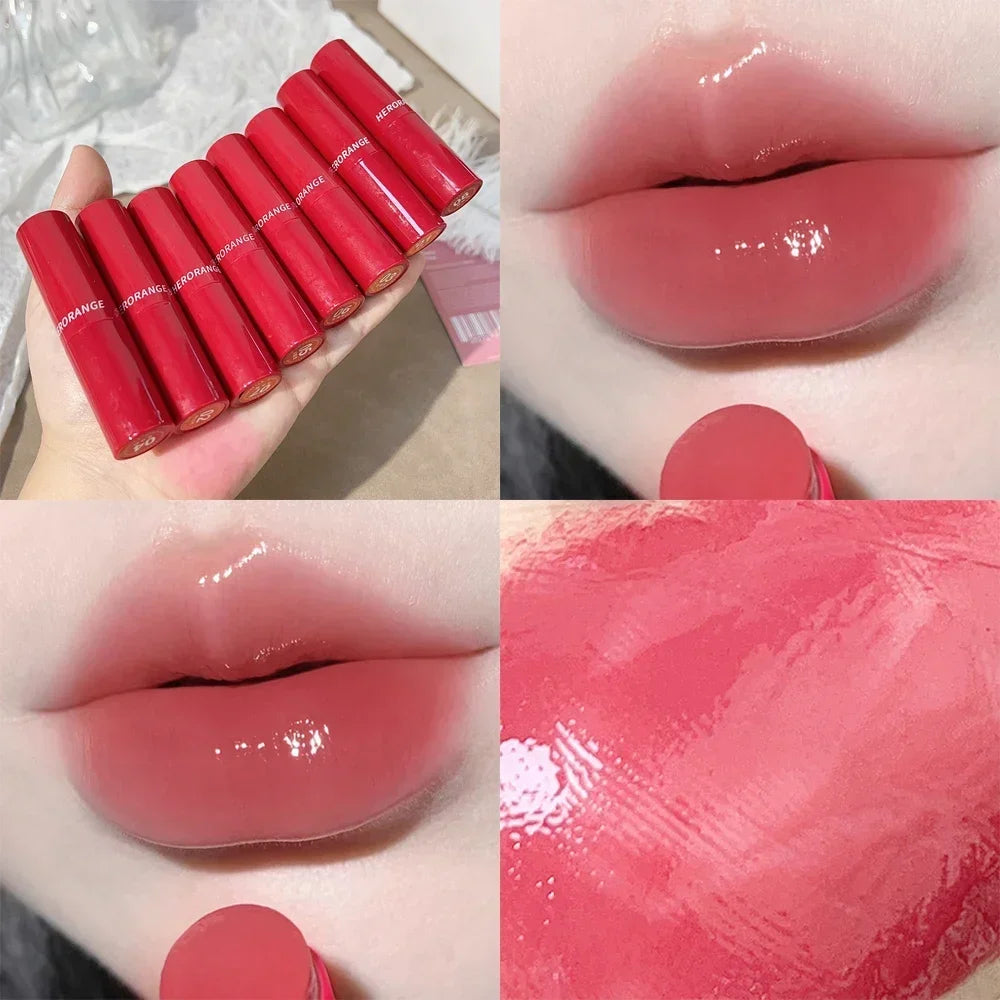 Water Mirror Solid Lip Gloss Lipstick Nude Lip Tint Moisturizing-5