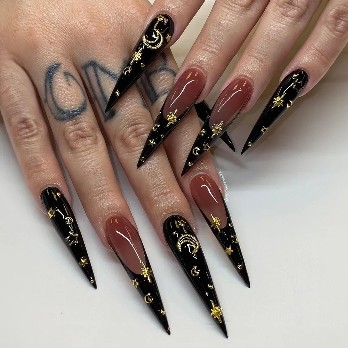 Y2K Silver Flame Press-On Nails-2