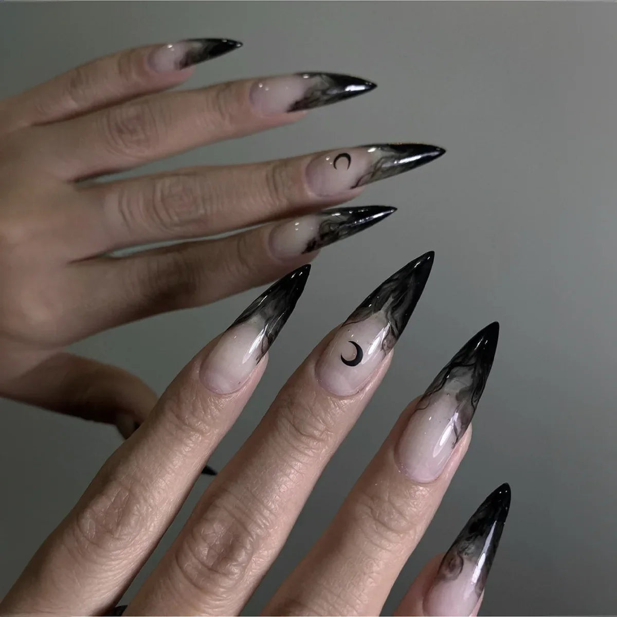 Y2K Silver Flame Press-On Nails-3