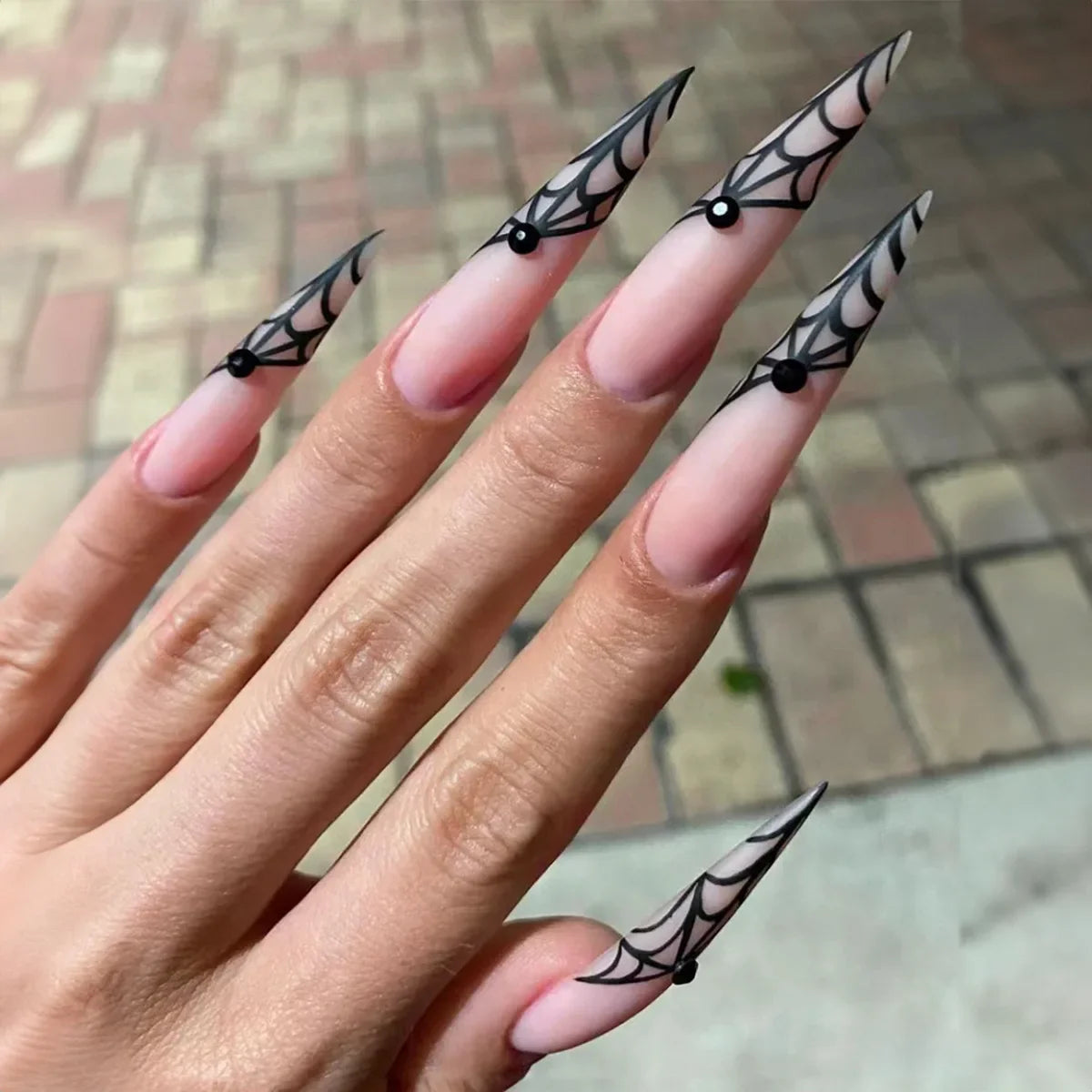 Y2K Silver Flame Press-On Nails-5