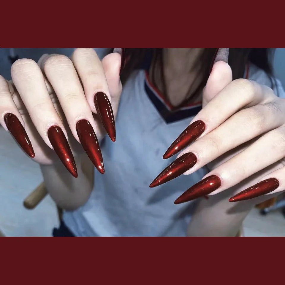 Y2K Silver Flame Press-On Nails-6