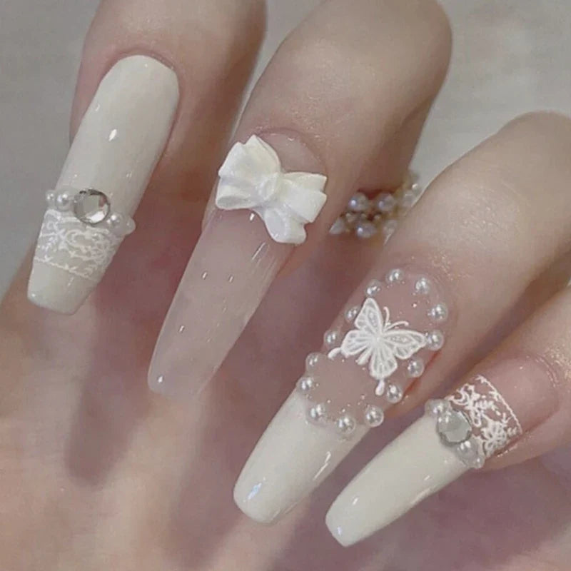 Y2K Silver Flame Press-On Nails-11