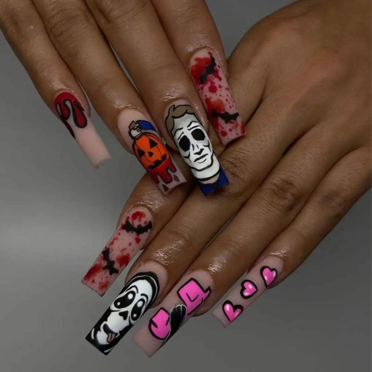 Y2K Silver Flame Press-On Nails-15