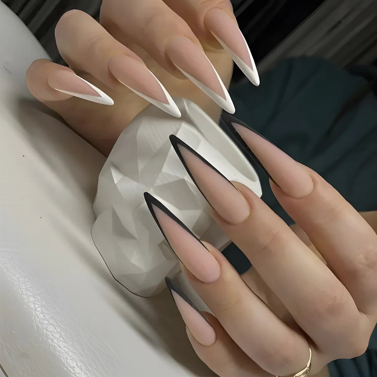 Y2K Silver Flame Press-On Nails-17